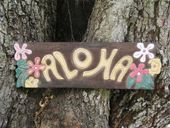 Antique Hawaiian ALOHA  Roxy Tiki Hut / Luau Sign. Polynesian Beach Bar Decor
