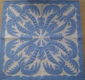 Baby Blue Coconut Pineapple  Hawaiian Baby Quilt. Infant Crib Bedding Tropical Nursery Decor. 42" x 42" Hawaiian Wall Hanging.