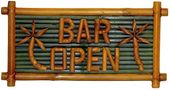  Bamboo BAR OPEN Sign   Vintage tiki BEACH BAR Sign. Retro Tropical  Decor. BACK IN STOCK NOW!!