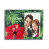 Beautiful Hawaiian Hibiscus Glass Photo Frame 4 " x 6"