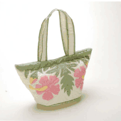 Pink Hibiscus Hawaiian Style Quilted Hand Bag Tote. Great Gifts!