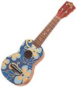 Blue Aloha Print Hawaiian Ukulele. Luau Party Supplies / Gifts / favors