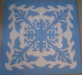 Blue DOLPHINS Classic Quilted Wall Hanging. Hand Made Traditional Hawaiian Quilt. Tropical Island Wall Decor