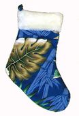 Blue Hibiscus Print Hawaiian Christmas Stockings. Hawaii Gifts with ALOHA...