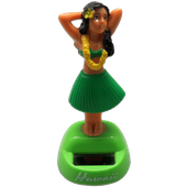 NEW!  SOLAR Hula Girl  Hawaiian Dashboard Doll Bobble Nodder.