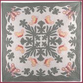 BUTTERFLY Classic Quilted Wall Hanging. Hand Made Traditional Hawaiian Quilt. Tropical Island Wall Decor