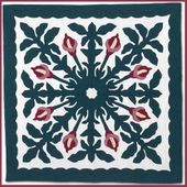 CALALILY  Classic Quilted Wall Hanging. Hand Made Traditional Hawaiian Quilt. Tropical Island Wall Decor