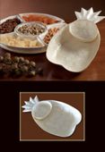 Capiz Chip & Dip Tray, Pineapple - Natural - Tropical Table Accents. Hawaiian Gifts with Aloha...