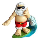 Christmas Ornament / Poly Resin - Shaka Surfing Santa