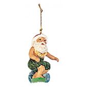 Christmas Ornament - Santa Surfing