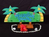 Classic Hawaii Wall Hanger. "Hawaiian Palms"  with Palm Trees. Tropical Tiki Decor