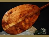50" Premium AAA "LAVA"Hawaiian Solid CURLY KOA WOOD Outrigger Canoe Paddle.