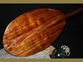 50" Golden Tone Premium AAA Curly  Koa Wood Paddle. Made In Hawaii