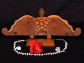 Classic Hawaiian Wall Hanger. Antique Finish Turtle Design. Tropical Decoration.