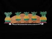 Classic Hawaiian Wall Hanger with Pineapples. Tropical Theme Tiki Decoration