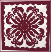 COCONUT and PINEAPPLE Classic Quilted Wall Hanging. Hand Made Traditional Hawaiian Quilt. Tropical Island Wall Decor