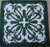 COCONUT-PINEAPPLE Classic Quilted Wall Hanging. Hand Made Traditional Hawaiian Quilt. Tropical Island Wall Decor