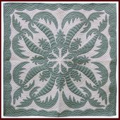 COCONUT-PINEAPPLE Classic Quilted Wall Hanging. Hand Made Traditional Hawaiian Quilt. Tropical Island Wall Decor