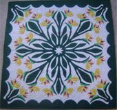CONTEMPORARY BIRD OF PARADISE Classic Quilted Wall Hanging. Hand Made Traditional Hawaiian Quilt. Tropical Island Wall Decor