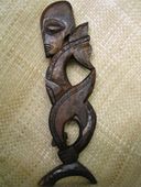Cook Islands RAROTONGA Shark Tiki God Statue Carving. South Seas Wooden Sculpture. Polynesian Carved Art
