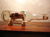 CRAB in a BOTTLE. Tropical Tiki Decoration. Nautical Decor. 