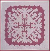 CROWN FLOWER Classic Quilted Wall Hanging. Hand Made Traditional Hawaiian Quilt. Tropical Island Wall Decor