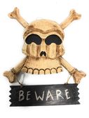 DO NOT ENTER -  Cross Skull and Bones Tiki Bar Sign - Pirate Decorations