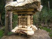 EXOTIC Balinese style TIGER BAMBOO Outdoor Garden Lantern  with Coco Fiber  Roof top (2.5ft) 