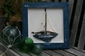 FRAMED  Sailboat. Nautical  / Rustic / Boating / Coastal Decor 