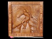 "GERRY LOPEZ, THE ULTIMATE PIPELINE WAVE" Premium Acacia Koa Wood. Hand Carved Wooden Relief Wall Decor. Hawaiian Surfing Theme Art