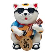 GOOD LUCK Hula Cat - Ukulele Boy - Piggy Banks Hawaiian Gifts for Kids