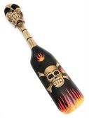 HARLEY DAVIDSON Cross Bone Skull Paddle with Flames. Tiki Bar Pirate Decoration. 