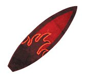 HAWAIAN Shortboard Surf Board Rug. Surfing Theme Surf Board Throw Carpet. Bathroom Mat