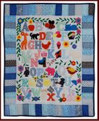 Hawaiian ABC BABY QUILT. Infant Crib Bedding Blanket Nursery Decor Wall Hanging.