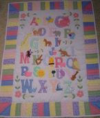 Hawaiian ABC BABY QUILT. Infant Crib Bedding Blanket Nursery Decor Wall Hanging.