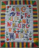 Hawaiian ABC Baby Quilt. Tropical Quilted Wall Hanging. Hawaiian Theme Nursery Decor.