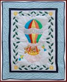 Hawaiian ALOHA BALLOON Baby Quilt. Infant Nursery Bedding Blanket. Tropical Wall Decor.