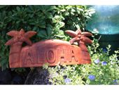 Hawaiian ALOHA Carved Wood Tiki Bar WELCOME Sign. Polynesian Beach Hut / Luau Decor