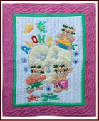 Hawaiian ALOHA MUSIC Baby Quilt. Infant Nursery Bedding Blanket. Tropical Wall Decor.