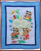 Hawaiian ALOHA MUSIC Baby Quilt. Infant Nursery Bedding Blanket. Tropical Wall Decor.