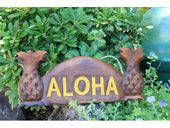 HAWAIIAN ALOHA Tiki Bar  Welcome Sign. Tropical Hospitality Decor. Gifts with Aloha...