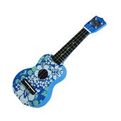 Hawaiian Blue  Hibiscus Child's Ukulele. Plastic ukulele. Hawaiian Gifts with Aloha. 