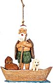 Hawaiian Christmas tree Ornaments. Santa  on Canoe. Holiday Gifts with ALOHA...
