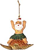 Hawaiian Christmas tree Ornaments. Santa  Riding Turtle. Holiday Gifts with ALOHA...