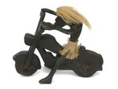Hawaiian Crazy Primitive Tiki  on Harley Davidson. Hawaiiana Sculpture Tiki Carving.