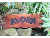 Hawaiian  Drift  Wood ALOHA Tiki Bar Sign.  Welcome sign