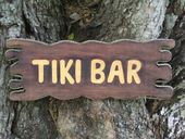 Hawaiian Driftwood TIKI BAR Sign.  Polynesian Tiki Hut/ Luau Sign 