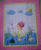 Hawaiian DUCKLINGS Baby / Lap Quilt. Hand Made Infant Blanket.  Hawaii Gifts with Aloha...