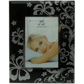 Hawaiian Glitter Hibiscus Glass Photo Frame 4 " x 6"