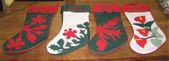 Hawaiian Hand Quilted Christmas Stockings. Classic Hibiscus, Ulu , Anthurium Design in White Green and Red. Gifts with Aloha... 